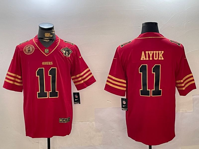 Men San Francisco 49ers #11 Aiyuk Red Gold 2024 Nike Limited NFL Jersey style 12302->san francisco 49ers->NFL Jersey